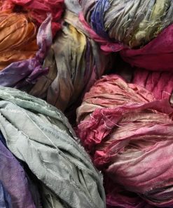 Sari Silk Ribbon 1/2 to 1 wide 5 yds Hand Dyed Rainbow – Sweet